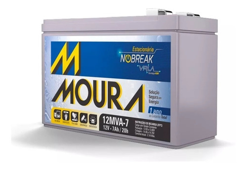 Bateria Selada Agm Moura 7ah 12v Brinquedo Nobreak Lanterna