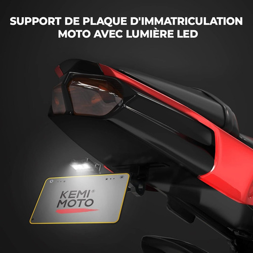 Porta Placa Universal Para Moto Ajustable Con Luz Y Tornillo