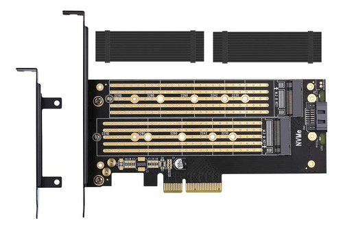 Adaptador Dual M.2 Pcie Para Ssd Sata O Pcie Nvme Con Soluci