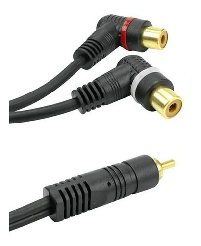 Cabo Y Rca Macho X 2 Rca Fêmeas 90 Graus De 25 Cm Duplicador