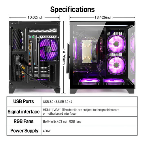 Lxz Desktop Computer Amd Ryzen Gt 6 Core 3.9ghz, 16g Ddr4 Ra
