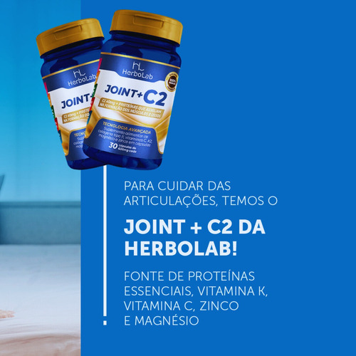 3 Colágeno T2 Zinco Magnésio 30 Cápsulas Joint Herbolab Sabor Sem Sabor