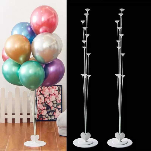 Imagen 3 de 6 de Base Soporte Con 11 Varillas Porta Globo Cotillon Cumple