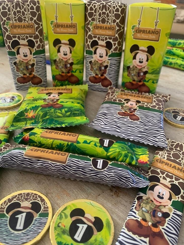 Candy Bar Mickey Safari Golosinas Para 10 Invitados