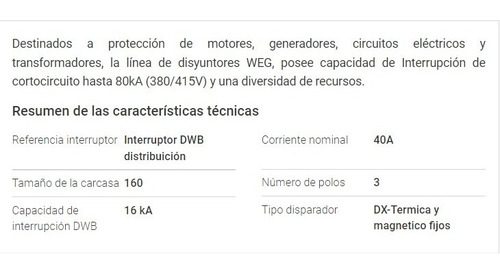 Dwb Interruptor Weg Cajamoldeada 40 A 11339640