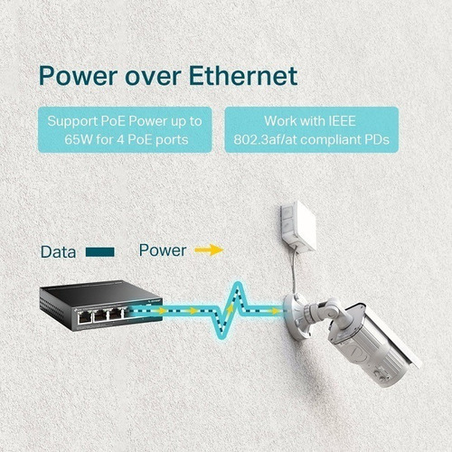 Switch Tp-link Gigabit Ethernet Tl-sg1005p 5 Puertos 10gbit
