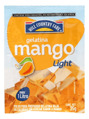 Gelatina En Polvo Sin Azúcar Mango Light 3 Sobres De 25gr