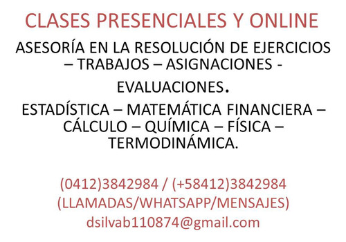 Estadística - Financiera - Matemática - Clases - Trabajos 