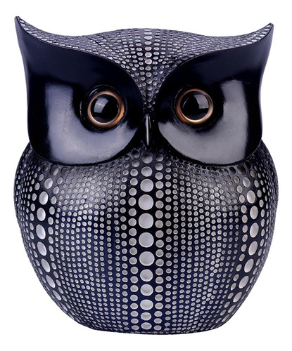 Hucha De Resina Figuras En Forma De Búho Artesanía Negro
