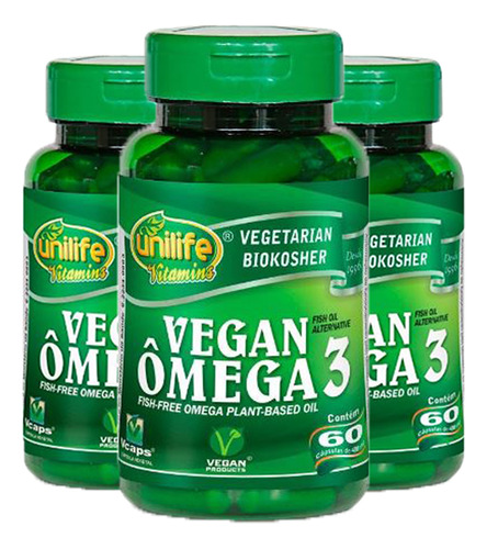 Ômega 3 Vegano 3x60 Cápsulas Unilife