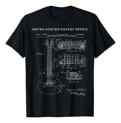 Camiseta Con Dibujo De Patente De Guitarra Para Mascotas
