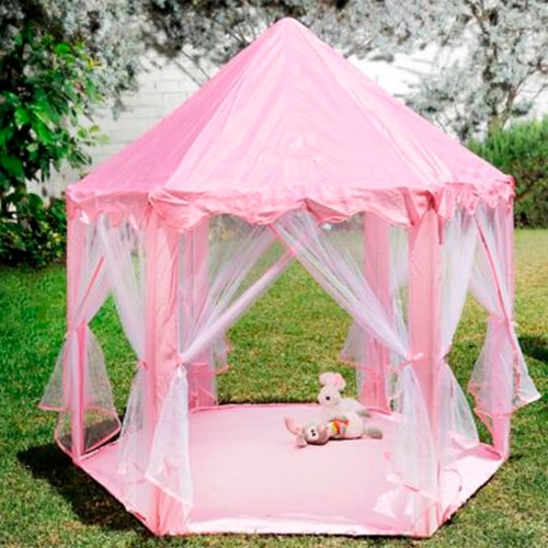 Carpa Castillo Para Niña Tienda Con Velo Estructura Tubular