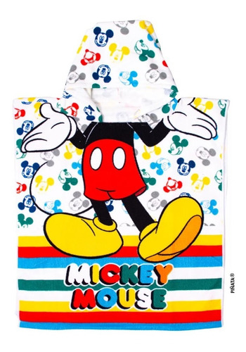 Poncho Toalla Toallon Microfibra Piñata Mickey Mouse Disney