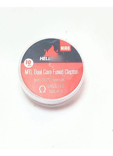 10 Resistencia Ni80 1 Ohm 20w Hell Fused Clapton Mtl Rta Rda
