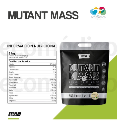 Mutant Mass 5 Kg Ganador De Masa Muscular- Star Nutrition