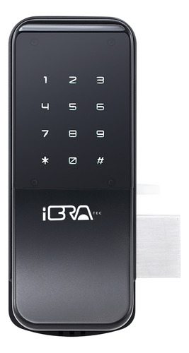 Fechadura Digital Com Puxador Ibratec Wave Pro Cor Preto