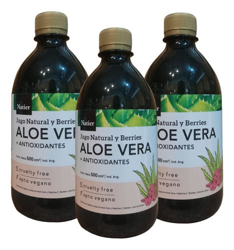 Aloe Vera Berries X3 Aumenta Defensas-energía Natier 500ml 