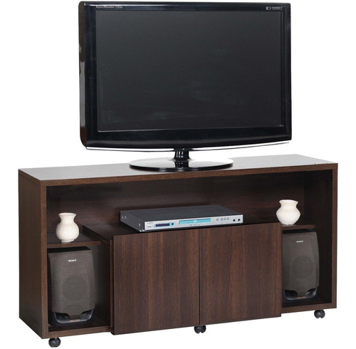 Mesa De Tv Rack Lcd 2604 Kromo-s Color Wengue