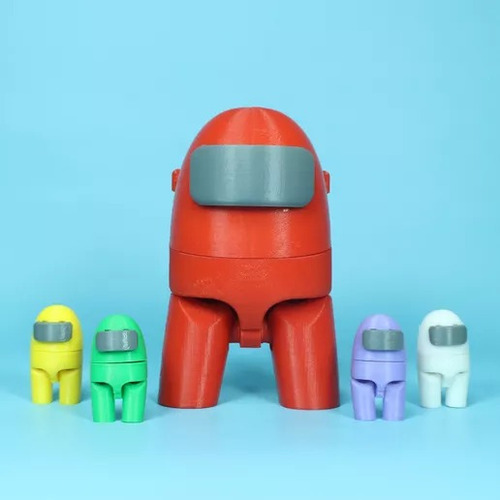 Among Us - Robot Impostor Gigante + 3 Tripulantes