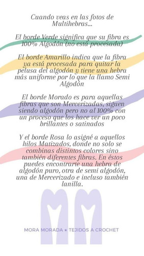 Hilos Algodon Multihebras Para Tejer 100g