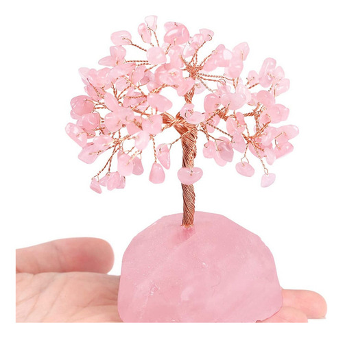Árbol De Cristal De Cuarzo Rosa, Cristal Artificial Y Piedra