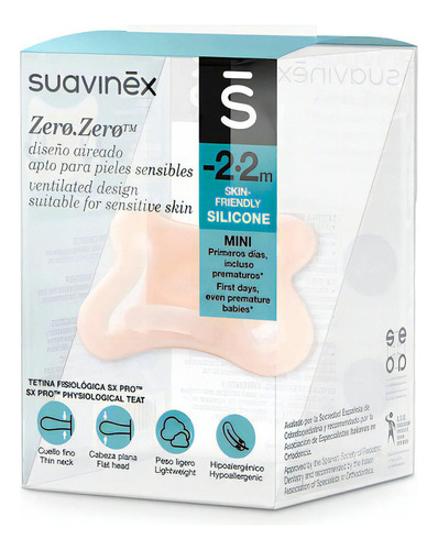 Chupete -2+2m Fisiológico Sx Pro Silicona Suavinex Zero.zero