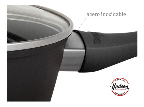 Imagen 4 de 9 de Bateria Cocina Hudson Black Antiadherente Induccion 7 Piezas