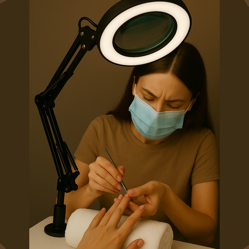 Luminaria Lupa Estética Thevisionaries Ring Light Articulada Mesa Bancada Garra Aumento 5X Lash Designer Esteticista Manicure Extensionista Cílios Iluminação Técnico Eletrônica Maquiadora Relojoeiro
