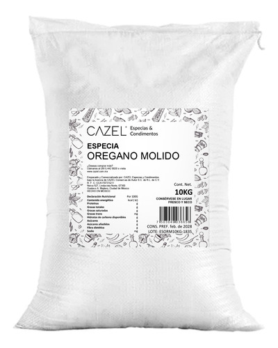 Saco De Oregano Natural En Polvo Oaxaca 10kg