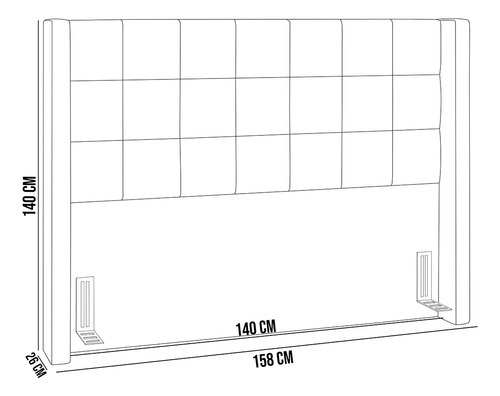 Cabeceira Cama Box Casal Quarto 140cm Paris Veludo Bege