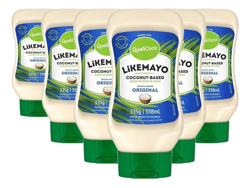 Maionese Vegana Likemayo Qualicoco 335g (6 Unidades) Kit