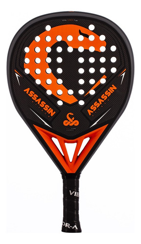 Paleta Padel Pala Vibora Assassin Attack 22 Carbon Soft Core Color Negro/naranja