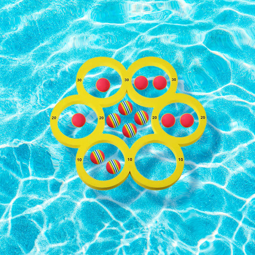 Juego De Lanzamiento Para Piscina Con Puntuación Y 12 Bolas