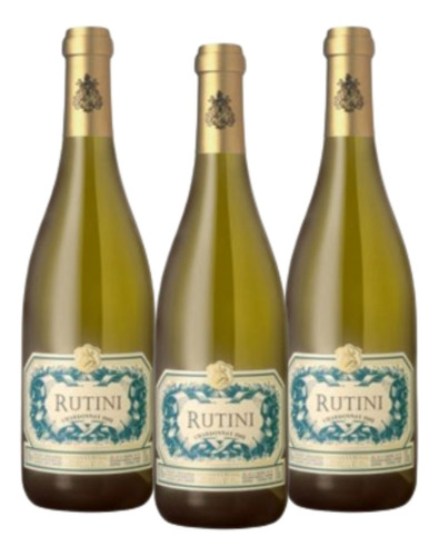 Vino Rutini Chardonnay Blanco 750ml Botella Mendoza X 3u.