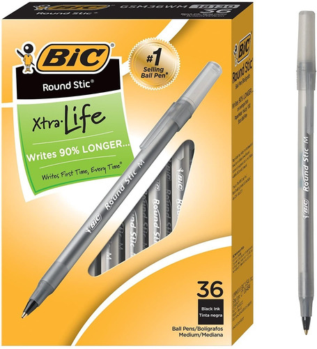 Boligrafos Bic Negros Pack De 36 Unidades