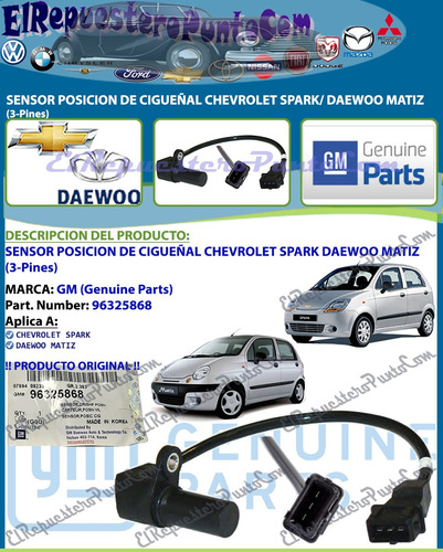 Sensor Posicion Cigueñal Chevrolet Spark Matiz - 3 Pines