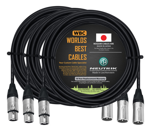 3 Unidad 50 Pie Cable Microfono Equilibrado Hecho Medida Xlr