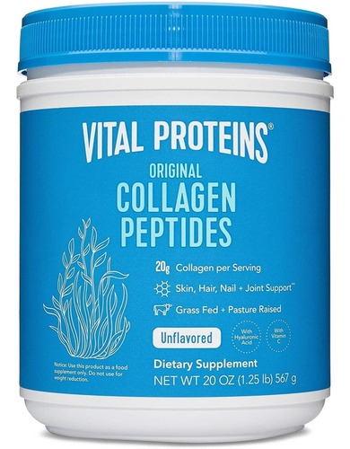 Vital Proteins Polvo Péptidos de Colágeno con Vit C y Ácido Hialurónico 567gr