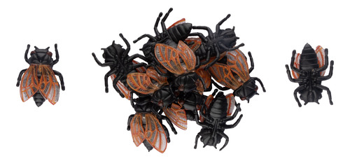 Paquete De Moscas Decorativas Insectos Terror 12pz Color Chocolate