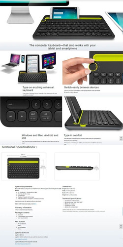Teclado Logitech Bluetooth K480 Tablet Celular Mac Android