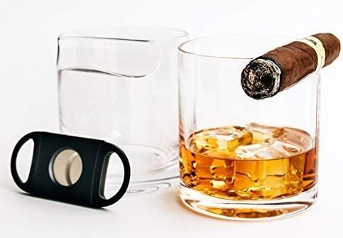 vaso de whisky con soporte para puros diseño vintage vaso de cerveza Vaso de whisky para cigarros de whisky 