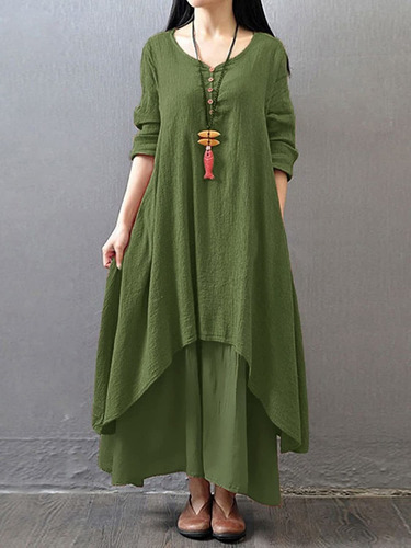 Vestido Largo Flojo Ocasional De Las Nuevas Mujeres
