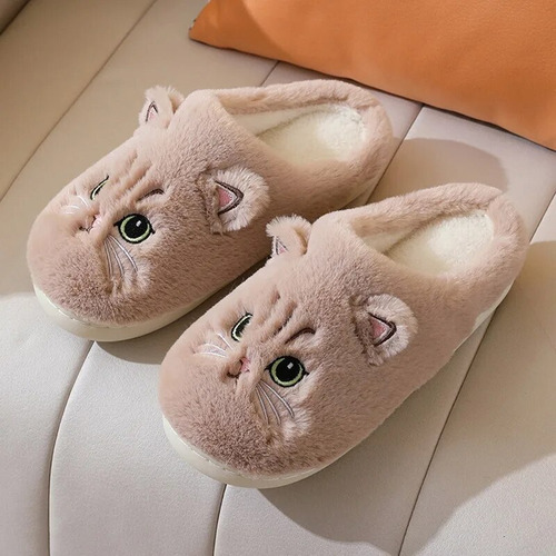Preciosas Zapatillas De Gato Fluffy Furry Women Home