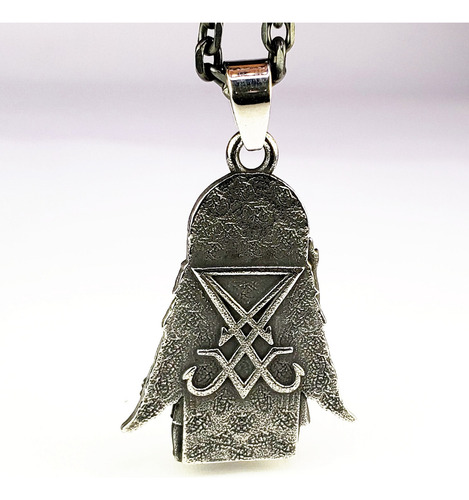 Colar Com Pingente De Aço Inoxidável Baphomet Sigil Satan