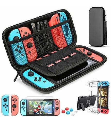 Funda De Transporte Para Nintendo Switch 9en1 Gris