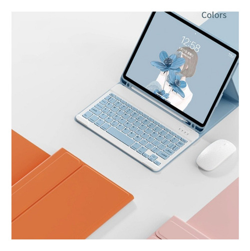 Funda Con Teclado Y Mouse Para iPad 9/8/7 10.2 Pulgada