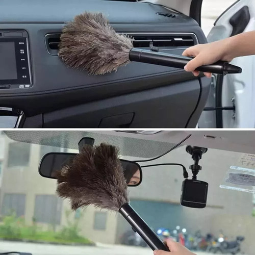 2pz Plumero Avestruz Retractil Coche Quitar Polvo Limpieza