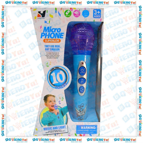 Imagen 9 de 10 de Micrófono Karaoke Infantil C/ Luces Sonidos Música Nene 2406