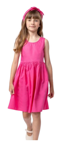 Vestido Infantil Rosa Pink Tricoline Beabá 858026 .ale.