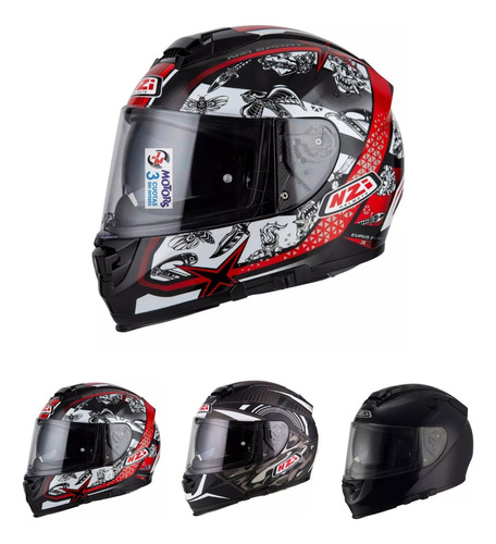 Jm Casco Integral Nzi Eurus 2 Komet Rojo Mate Doble Visor 